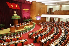 Tổng Bí thư Nguyễn Phú Trọng phát biểu khai mạc Hội nghị lần thứ sáu Ban Chấp hành Trung ương Đảng Cộng sản Việt Nam khóa XII. (Ảnh: Trí Dũng/TTXVN)