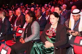 Chủ tịch Quốc hội Nguyễn Thị Kim Ngân dự khai mạc Đại hội đồng Liên minh Nghị viện thế giới lần thứ 137 (IPU - 137). (Ảnh: Trọng Đức/TTXVN)