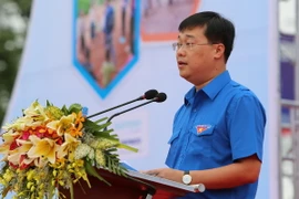 Ủy viên dự khuyết Trung ương Đảng, Bí thư thứ nhất Trung ương Đoàn Lê Quốc Phong. (Ảnh: Dương Giang/TTXVN)