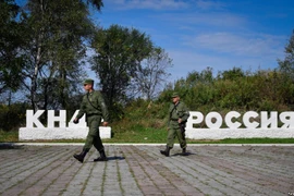 Lính biên phòng Nga tuần tra tại khu vực biên giới với Triều Tiên. (Nguồn; TASS)