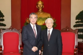 Tổng Bí thư Nguyễn Phú Trọng tiếp Bộ trưởng Ngoại giao Trung Quốc Vương Nghị sang thăm chính thức Việt Nam. (Ảnh: Trí Dũng/TTXVN)