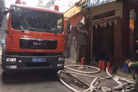 Hiện trường nơi xảy ra vụ cháy. (Nguồn: TTXVN phát)