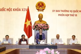 Phiên họp thứ 15 của Ủy ban Thường vụ Quốc hội khóa XIV. (Ảnh: Văn Điệp/TTXVN)