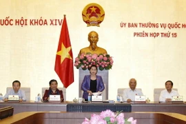 Phiên họp thứ 15 của Ủy ban Thường vụ Quốc hội khóa XIV. (Ảnh: Văn Điệp/TTXVN)