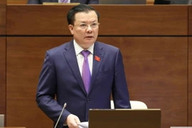 Bộ trưởng Bộ Tài chính Đinh Tiến Dũng trả lời chất vấn của Quốc hội, sáng 16/11. (Ảnh: Phương Hoa/TTXVN)