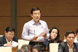 Đại biểu Quốc hội tỉnh Bình Dương Trần Trọng Nhân phát biểu thảo luận. (Ảnh: Phương Hoa/TTXVN)