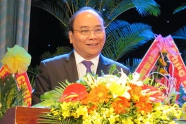 Thủ tướng Nguyễn Xuân Phúc phát biểu tại buổi lễ. (Ảnh: Văn Sơn/TTXVN)