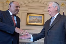 Ngoại trưởng Ai Cập Sameh Shoukri với người đồng cấp Mỹ Rex Tillerson tại Washington, thàng 2/2017. (Nguồn: AP)