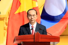 Chủ tịch nước Trần Đại Quang phát biểu tại buổi họp báo. (Ảnh: Nhan Sáng/TTXVN)