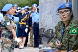 Thiếu tá Suman Gawani (trái) và Chỉ huy Carla Monteiro de Castro Araujo. (Nguồn: news.un.org)