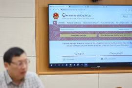 Trang thông tin hướng dẫn nộp thuế cá nhân và doanh nghiệp trên Cổng dịch vụ công Quốc gia. (Ảnh: Dương Giang/TTXVN)