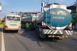 Hiện trường vụ tai nạn. (Ảnh: Đậu Tất Thành/TTXVN)