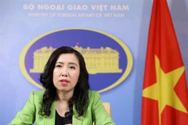 Người Phát ngôn Bộ Ngoại giao Việt Nam Lê Thị Thu Hằng trả lời các câu hỏi của phóng viên. (Ảnh: Văn Điệp/TTXVN)