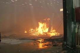 Hiện trường vụ hỏa hoạn. (Ảnh: Dương Chí Tưởng/TTXVN)