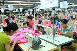 Sản xuất các sản phẩm may xuất khẩu. (Ảnh: Hoàng Hùng/TTXVN)