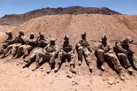 Binh lính Mỹ tham gia một cuộc tập trận tại Jordan. (Nguồn: THX/TTXVN)