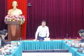 Bộ trưởng Bộ Giao thông Vận tải Nguyễn Văn Thắng chỉ đạo tại buổi giao ban thường kỳ vào chiều 2/3. (Ảnh: CTV/Vietnam+)