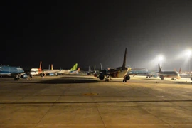 Máy bay của các hãng hàng không tại Cảng Hàng không Quốc tế Nội Bài. (Ảnh: CTV/Vietnam+)
