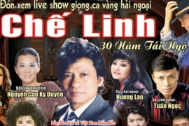 Poster chương trình ca nhạc của Chế Linh gây ì xèo vì nhà tổ chức biểu diễn không thực hiện nghĩa vụ với các tác giả âm nhạc. (Nguồn: Internet)