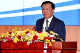 Bộ trưởng Bộ Tài chính Đinh Tiến Dũng phát biểu tại Hội nghị Tổng kết công tác tài chính, ngân sách Nhà nước năm 2019 và triển khai nhiệm vụ năm 2020. (Ảnh: BTC/Vietnam+)