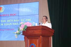 Hội thảo “Nâng cao hiệu quả thu hút đầu tư FDI và vai trò của Kiểm toán nhà nước” ngày 9/6. (Ảnh: PV/Vietnam+)