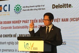 Hội thảo chuyên đề “Quản trị doanh nghiệp bền vững trong một xã hội đang thay đổi,” ngày 25/9. (Ảnh: Vietnam+)