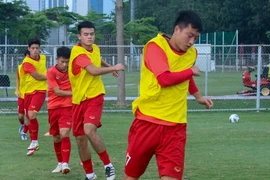 Các cầu thủ U19 tại buổi tập chiều 12/7. (Nguồn: VFF)
