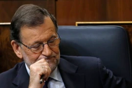 Thủ tướng tạm quyền Tây Ban Nha Mariano Rajoy tại phiên họp Quốc hội ở Madrid ngày 2/9 vừa qua. (Ảnh: AFP/TTXVN)