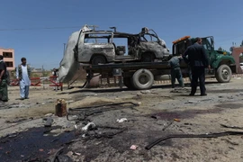 Hiện trường vụ đánh bom ở Kabul. (Ảnh: AFP/TTXVN(