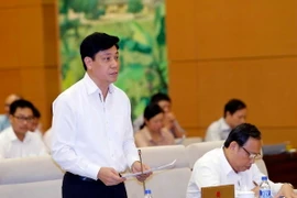 Thứ trưởng Bộ Giao thông vận tải Nguyễn Ngọc Đông phát biểu ý kiến. (Ảnh: An Đăng/TTXVN)