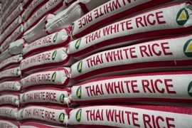 Gạo Thái Lan tại nhà máy ở Bangkok. (Ảnh: AFP/TTXVN)