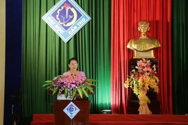 Chủ tịch Quốc hội Nguyễn Thị Kim Ngân phát biểu tại Hội nghị gặp gỡ và tiếp xúc cử tri giữa những người ứng cử đại biểu Quốc hội khóa XIV với cử tri Trường Đại học Cần Thơ thuộc đơn vị Bầu cử số 1 của Ủy ban Bầu cử thành phố Cần Thơ. (Ảnh: Ngọc Thiện/TTXV