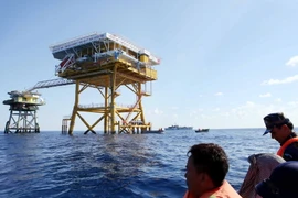 Nhà giàn Huyền Trân DK 1/7. (Ảnh: Trần Lê Lâm/TTXVN)