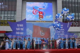 Quang cảnh buổi Lễ phát động và ra quân Tháng Thanh niên năm 2016 của Thành đoàn Hà Nội. (Ảnh: Kim Anh/TTXVN)