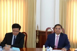 Trưởng Ban Tổ chức Trung ương Đảng Phạm Minh Chính phát biểu tại buổi làm việc. (Ảnh: Phạm Kiên/TTXVN)