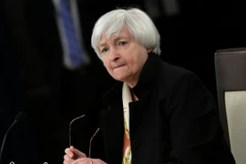 Chủ tịch Fed Janet Yellen trong cuộc họp báo sau phiên họp của Ủy ban Thị trường mở liên bang ngày 15/6 vừa qua. (Ảnh: AFP/TTXVN)