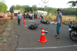 Hiện trường vụ tai nạn. (Ảnh: Đậu Tất Thành/TTXVN)