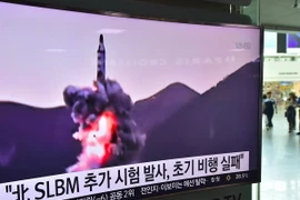 Triều Tiên phóng thử tên lửa. (Ảnh: AFP/TTXVN)