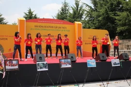 Một tiết mục văn nghệ của sinh viên Việt Nam tại lễ hội. (Ảnh: Phạm Duy/Vietnam+)