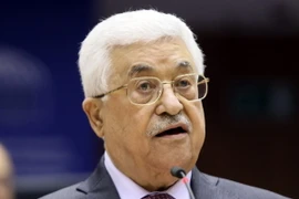 Tổng thống Palestine Mahmoud Abbas phát biểu tại Brussels, Bỉ ngày 23/6 vừa qua. (Ảnh: EPA/TTXVN)