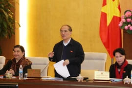 Chủ tịch Quốc hội Nguyễn Sinh Hùng phát biểu bế mạc phiên họp. (Ảnh: Phương Hoa/TTXVN)