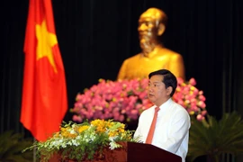 Bí thư Thành ủy TP Hồ Chí Minh Đinh La Thăng. (Ảnh: Thanh Vũ/TTXVN)