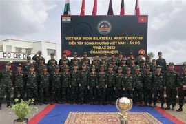 Lực lượng gìn giữ hòa bình Việt Nam tham dự VINBAX-2022. (Ảnh: TTXVN phát)