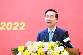 Thường trực Ban Bí thư Võ Văn Thưởng phát biểu chỉ đạo hội thảo. (Ảnh: Phương Hoa/TTXVN)