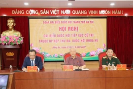 Tổng Bí thư Nguyễn Phú Trọng tại buổi tiếp xúc cử tri. (Ảnh: Trí Dũng/TTXVN)