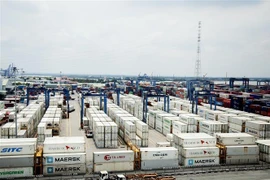 Container chứa hàng hóa tại Tân Cảng Cát Lái. (Ảnh: Hồng Đạt/TTXVN)