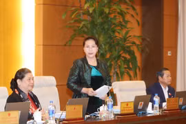 Chủ tịch Quốc hội Nguyễn Thị Kim Ngân phát biểu bế mạc Phiên họp thứ 32 của Ủy ban Thường vụ Quốc hội. (Ảnh: Trọng Đức/TTXVN)