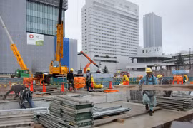 Công nhân lao động ở một công trường ở Nhật Bản. (Nguồn: asia.nikkei.com)