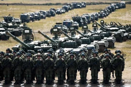 Binh sỹ Nga tham gia cuộc tập trận tại Siberia, ngày 13/9. (Ảnh: AFP/TTXVN)