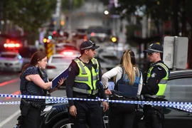 Cảnh sát phong tỏa hiện trường một vụ tấn công ở Melbourne, Australia, ngày 9/11/2018. (Ảnh: AFP/ TTXVN)